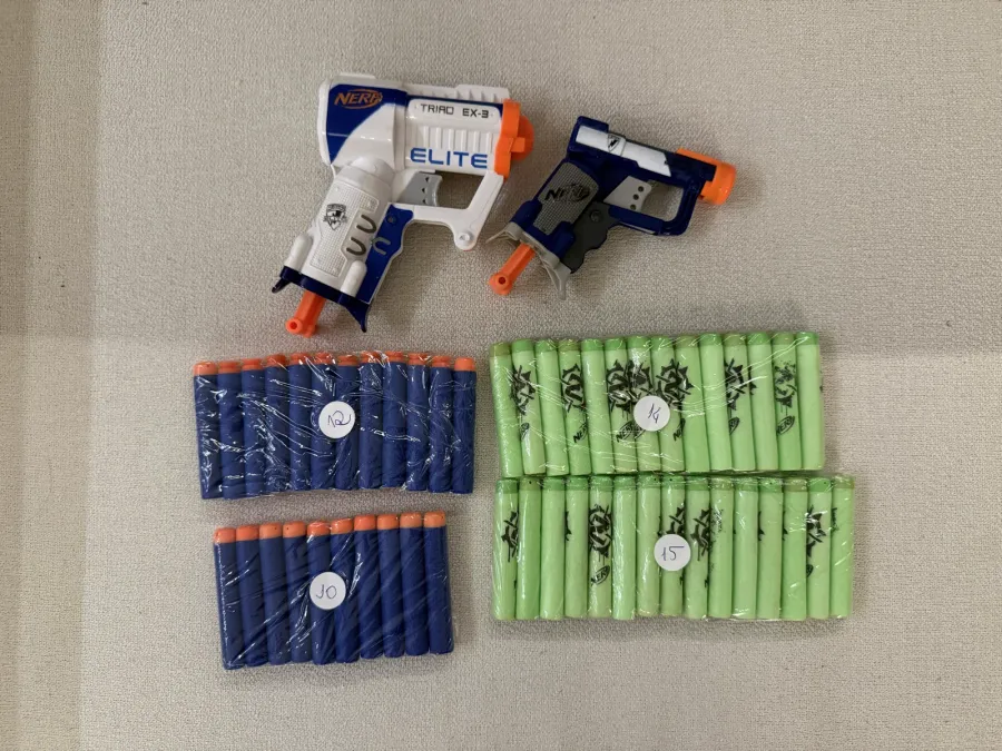 Nerf Elite Triad EX-3 + Jolt — 2 Mini Blasters